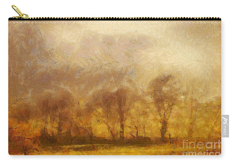 Painting Carry-all Pouch featuring the painting Summer landscape by Dimitar Hristov