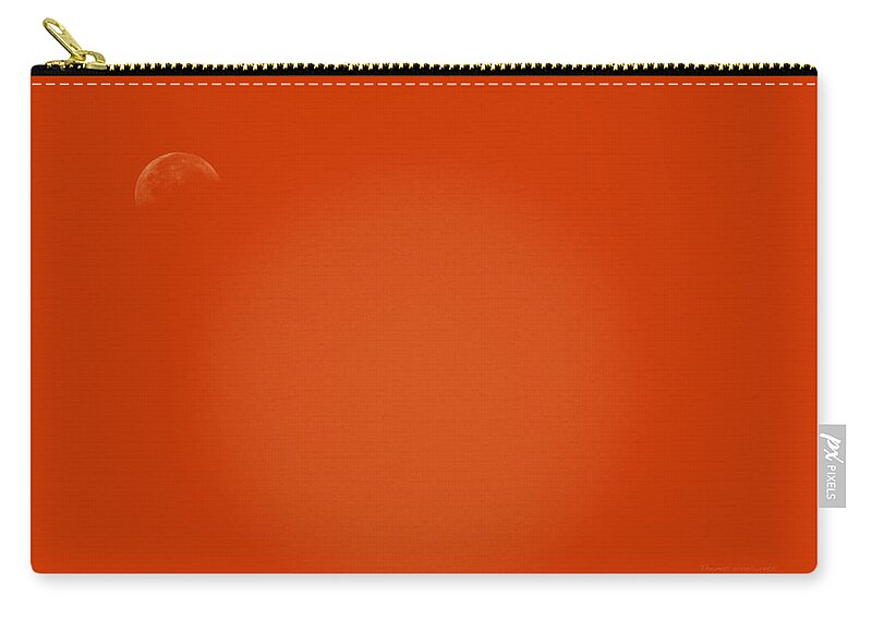 Moon Zip Pouch featuring the photograph Summer Moon On A Desert Day by Thomas Woolworth