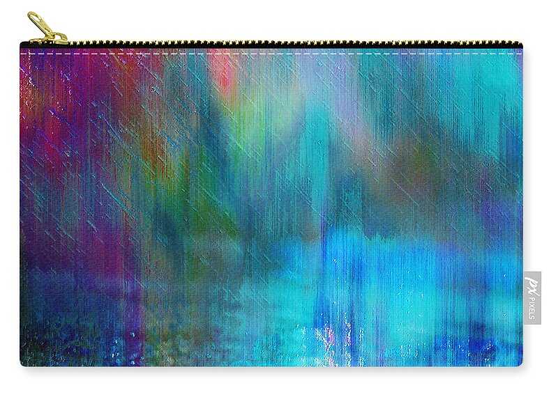 Abstract Zip Pouch featuring the digital art Summer Rain by Klara Acel