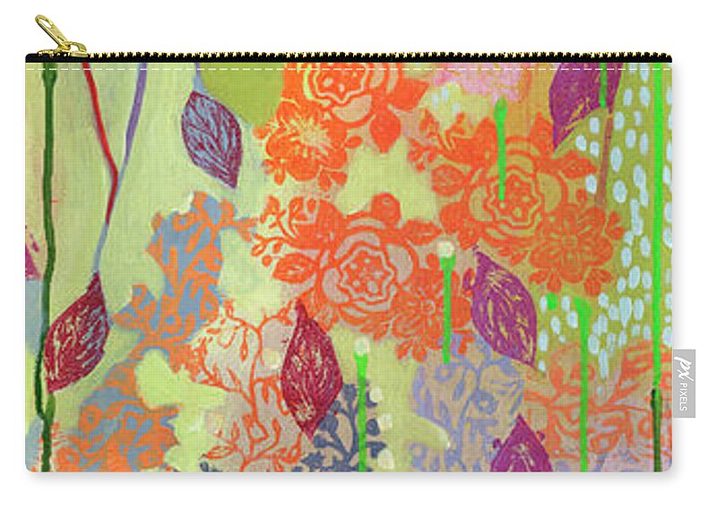 Leaf Zip Pouch featuring the painting Summer Rain Part 1 by Jennifer Lommers