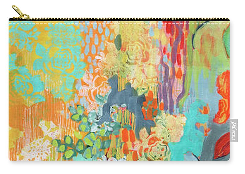 Abstract Zip Pouch featuring the painting Summer Rain Part 3 by Jennifer Lommers