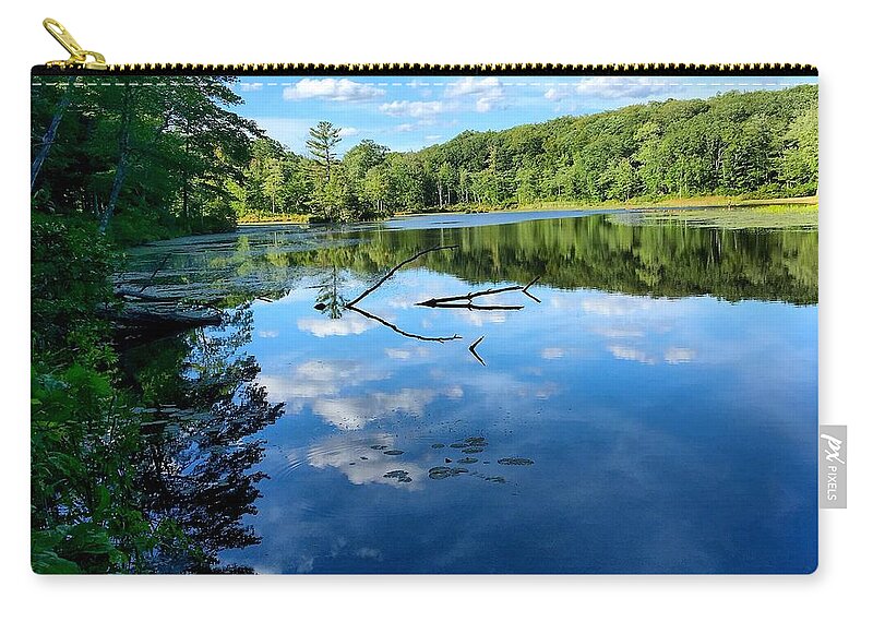 Lake Zip Pouch featuring the photograph Summer Reflections by Nancy Ann Healy