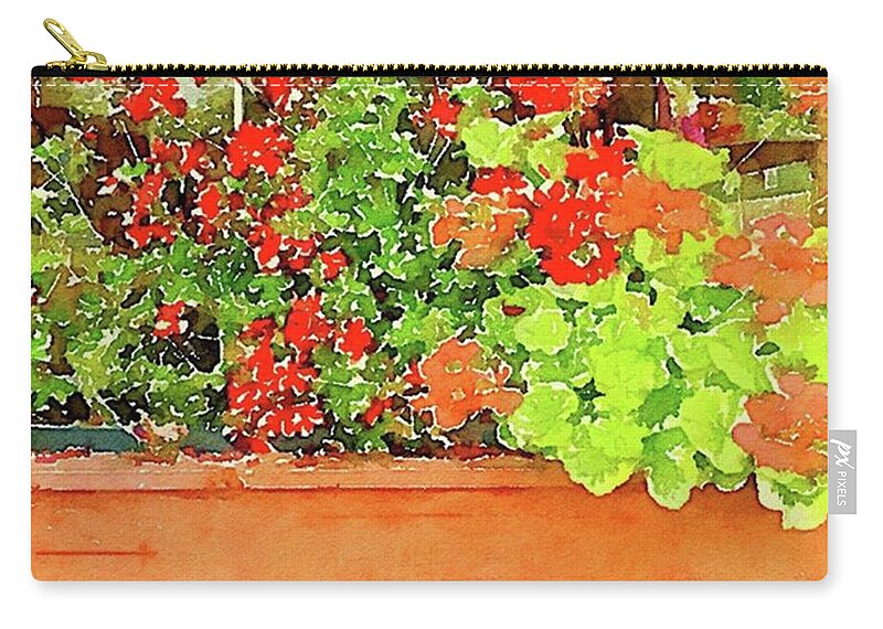 Summer Zip Pouch featuring the photograph Summer Riot Of Color. #geranium #summer by Ginger Oppenheimer