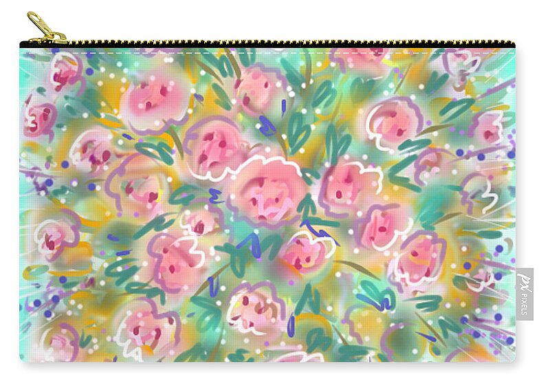 Flowers Zip Pouch featuring the painting Summer Scarf by Jean Pacheco Ravinski