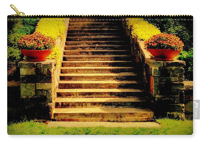 Stairs Zip Pouch featuring the photograph Summer Shadows by Marla McPherson