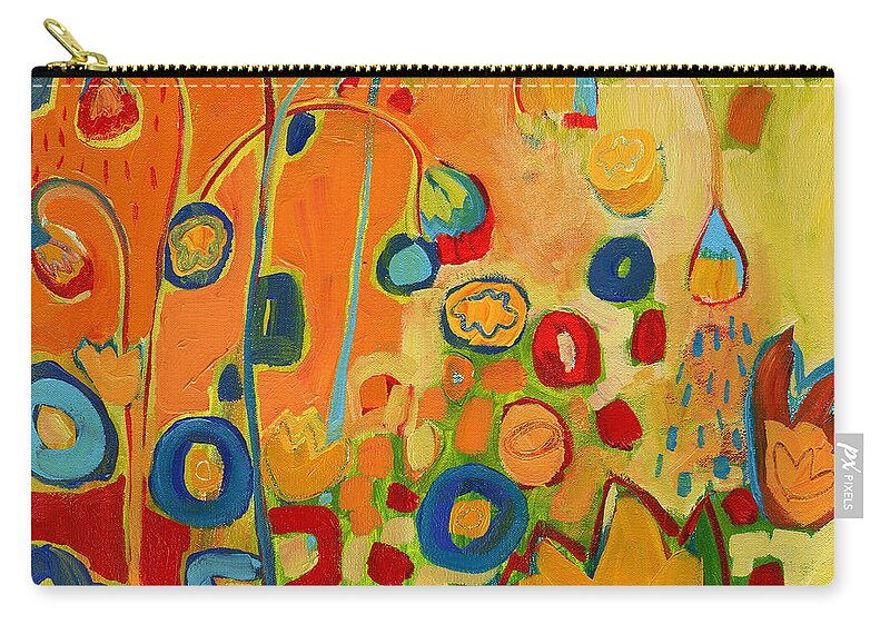 Abstract Zip Pouch featuring the painting Summer Showers by Jennifer Lommers
