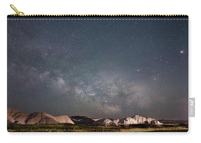 Dakota Zip Pouch featuring the photograph Summer Sky at Badlands by Greni Graph