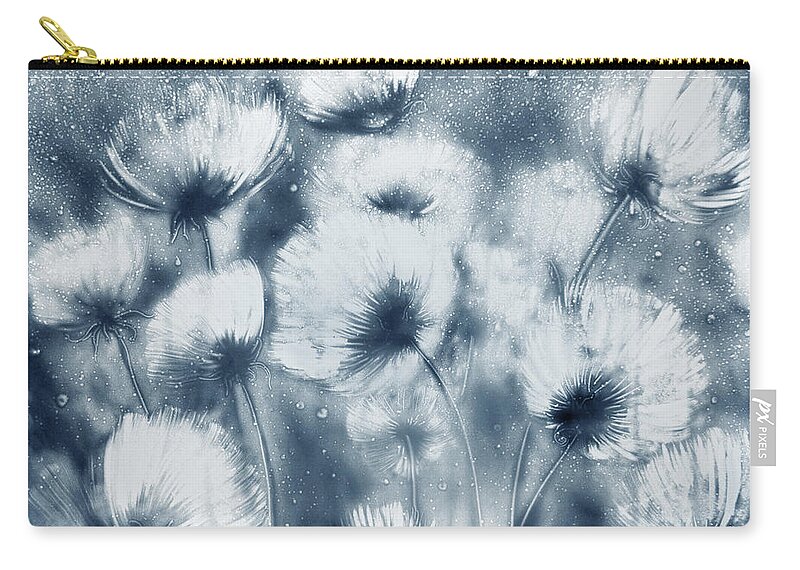 Flowers Zip Pouch featuring the drawing Summer Snow by Elena Vedernikova