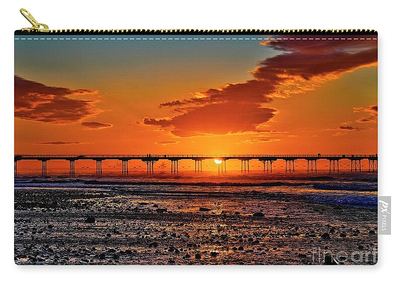 Sunset Zip Pouch featuring the photograph Summer Solstice Sunset by Martyn Arnold