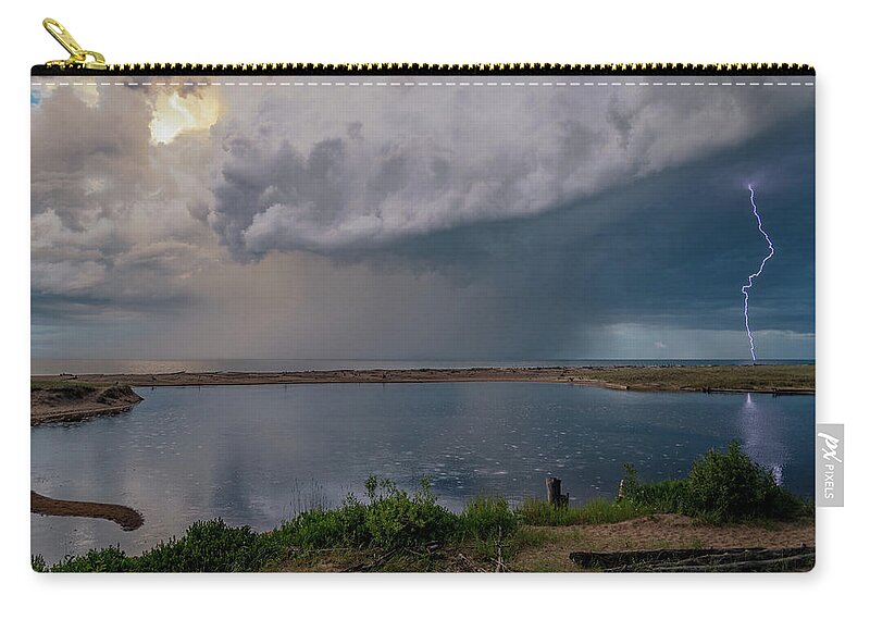 Mouth Of The Sucker River Zip Pouch featuring the photograph Summer Thunderstorm by Gary McCormick