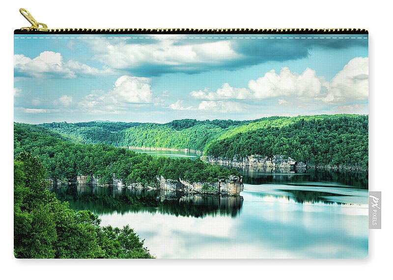Summersville Carry-all Pouch featuring the photograph Summertime At Long Point by Mark Allen