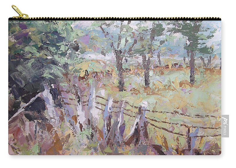 Impressionist Landscape Paintings Zip Pouch featuring the painting Summertime by Cynthia Parsons