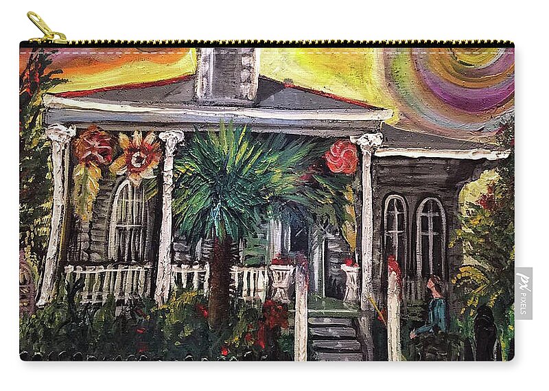 Summertime Zip Pouch featuring the painting Summertime New Orleans by Amzie Adams