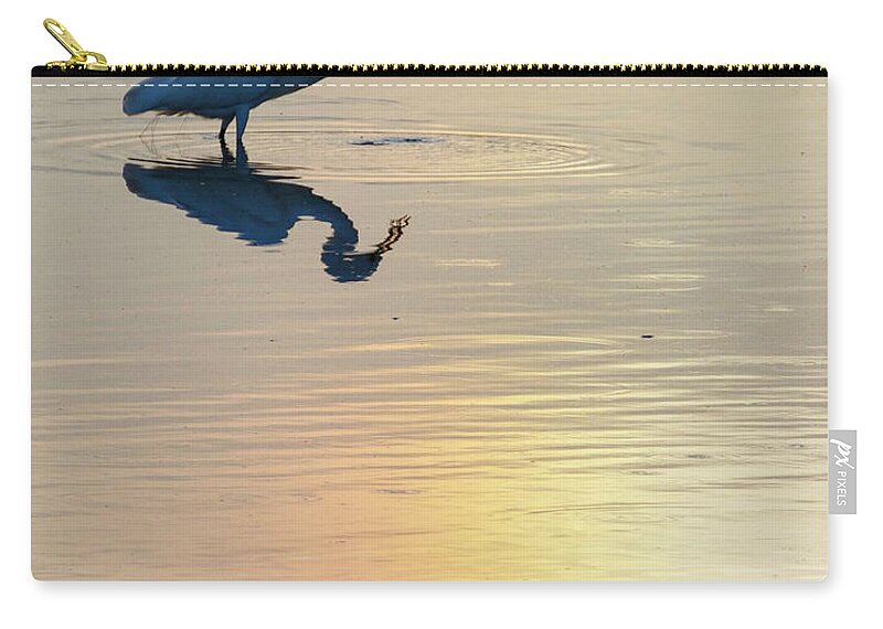 Kansas Zip Pouch featuring the photograph Sun Dog and Great Egret 3 by Rob Graham