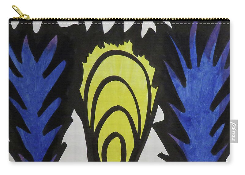 Sun Dogs Zip Pouch featuring the painting Sun Dogs by Mary Mikawoz