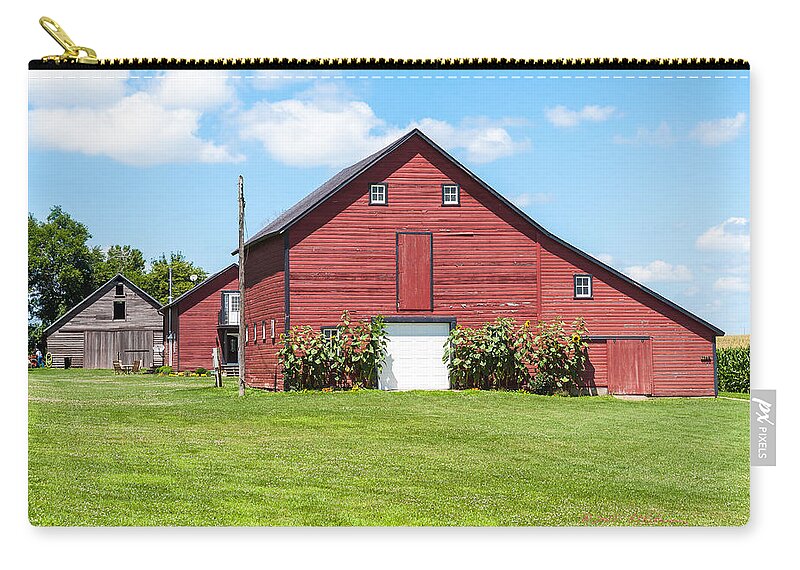 Barns Zip Pouch featuring the photograph Sun Flower Barn by Ed Peterson
