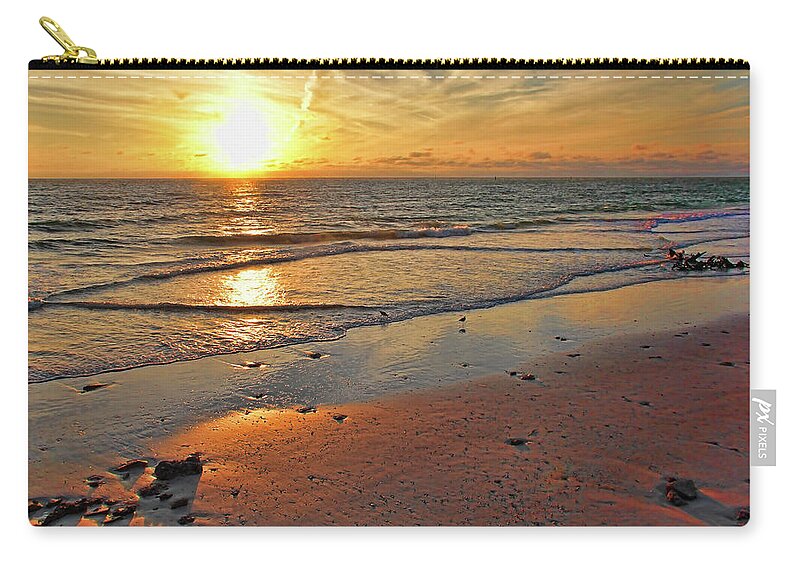 Beach Zip Pouch featuring the photograph Sun Glow by HH Photography of Florida