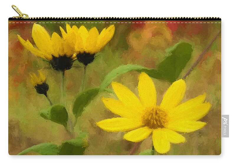 Flower Zip Pouch featuring the photograph Sun Lovers by Carol Randall