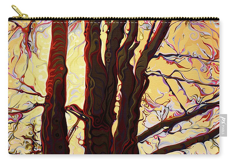 Tree Zip Pouch featuring the painting Sun-Shielding GallanTrees by Amy Ferrari