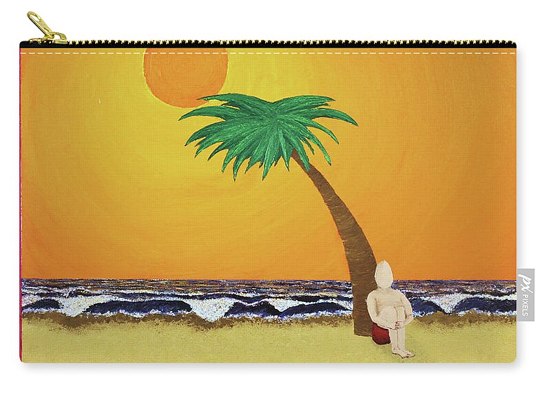 Sun Zip Pouch featuring the painting Sun by Thomas Blood