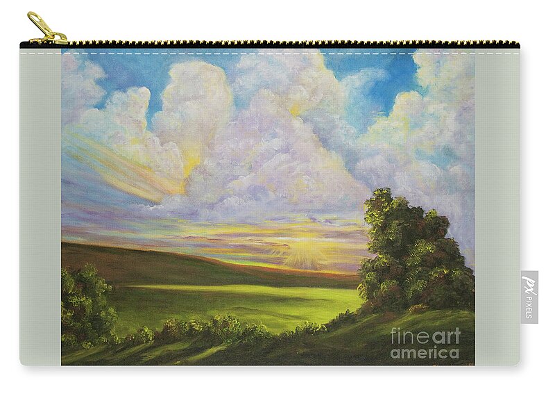 Meadow Painting Zip Pouch featuring the painting Sunburst by Charlotte Blanchard
