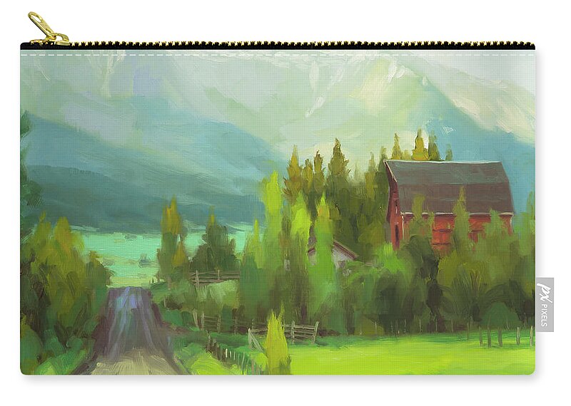Country Zip Pouch featuring the painting Sunday Drive by Steve Henderson