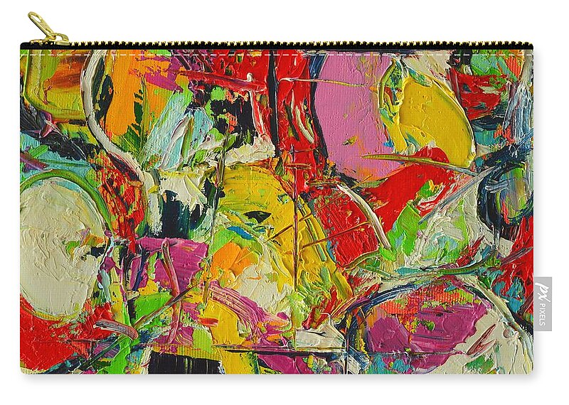 Abstract Zip Pouch featuring the painting Sunday Mood by Ana Maria Edulescu