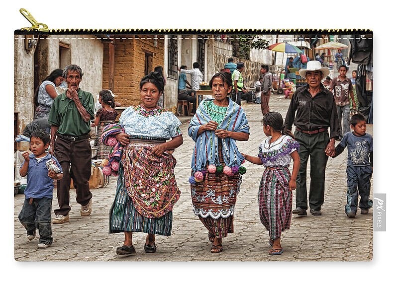Guatemala Zip Pouch featuring the photograph Sunday morning in Guatemala by Tatiana Travelways