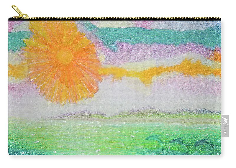 Sun Zip Pouch featuring the painting Sunflare by Lynn Bywaters