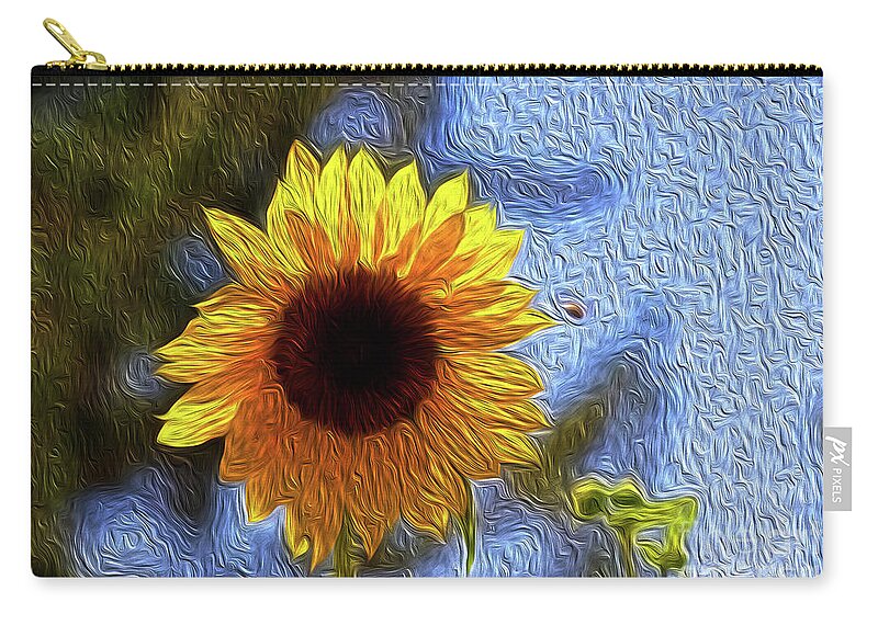 Sunflower Zip Pouch featuring the painting Sunflower B by Francelle Theriot