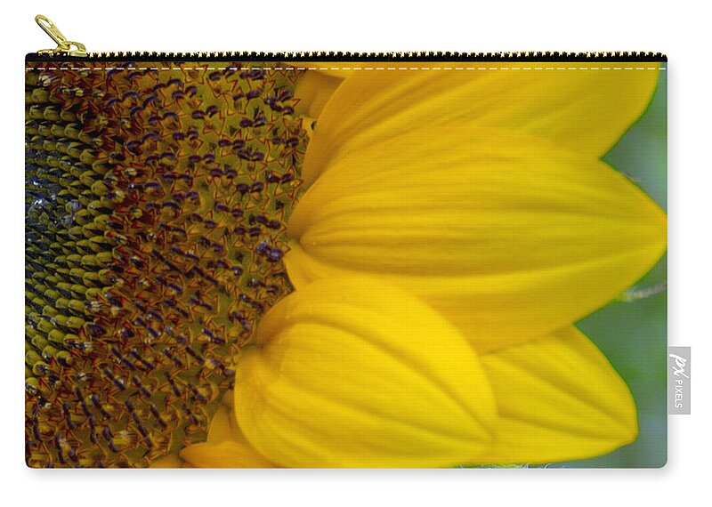 Flower Zip Pouch featuring the photograph Sunflower Closeup by Allen Nice-Webb