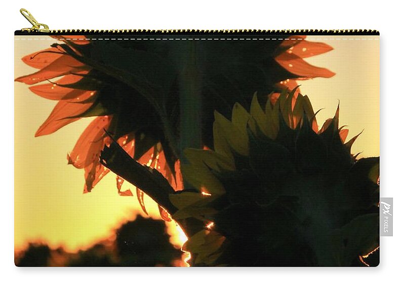 Farms Zip Pouch featuring the photograph Sunflower Greeting by Chris Berry