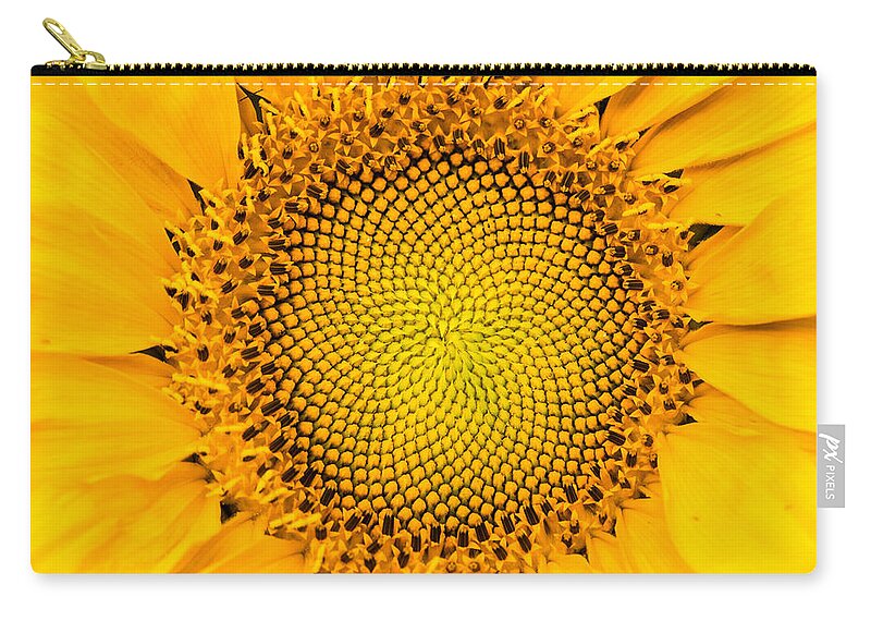 Sunrise Zip Pouch featuring the photograph Sunflower Mandala by Mindy Musick King