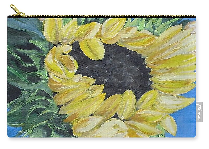 Sunflower Zip Pouch featuring the painting Sunflower by Melissa Torres