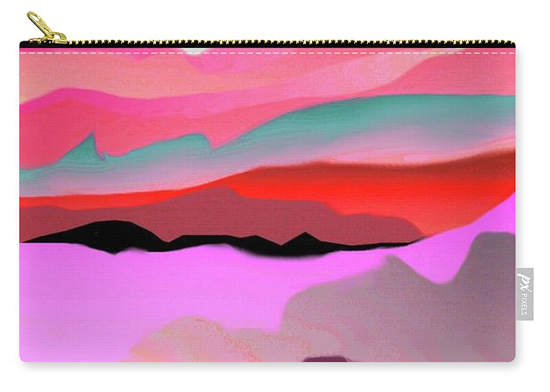 Sun Zip Pouch featuring the digital art Sunland 3 by Mary Armstrong