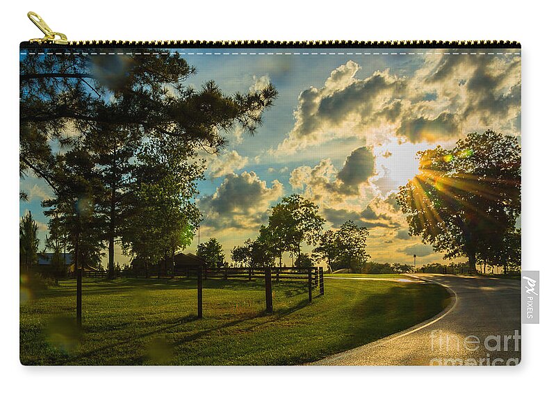 Sunlight Zip Pouch featuring the photograph Sunlight around the Corner by Metaphor Photo