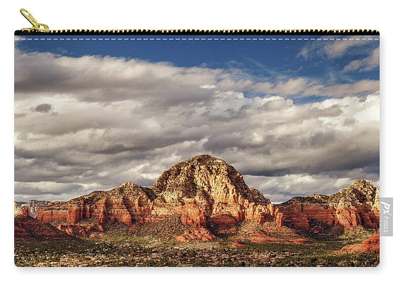 Sunlight Zip Pouch featuring the photograph Sunlight On Sedona by James Eddy