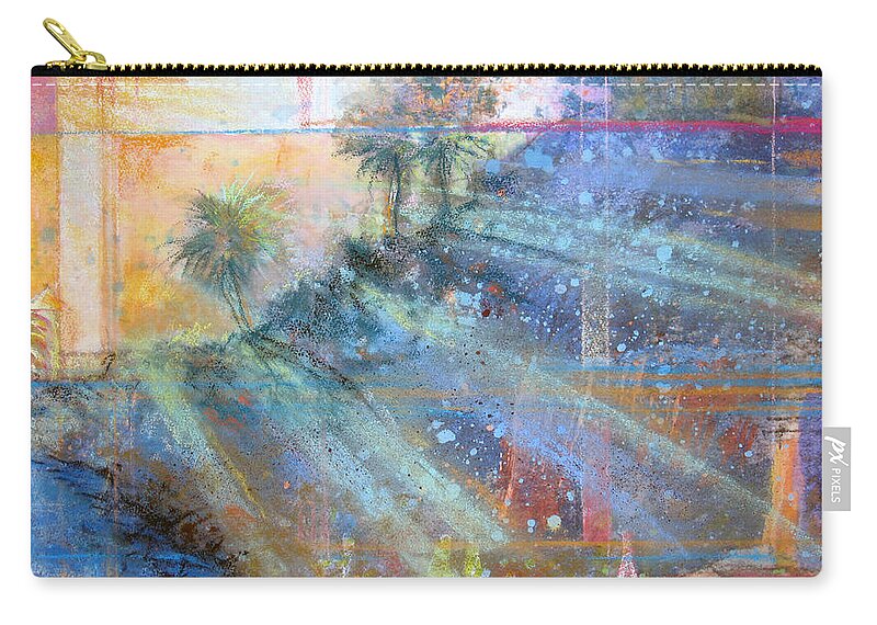 Tropical Zip Pouch featuring the painting Sunlight Streaks by Andrew King