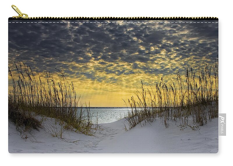Coast Zip Pouch featuring the photograph Sunlit Passage by Janet Fikar