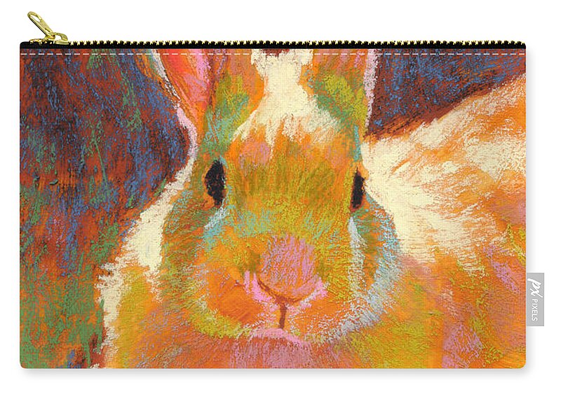 Rabbit Zip Pouch featuring the pastel Sunny Bun by Rita Kirkman