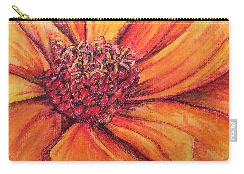 Macro Carry-all Pouch featuring the drawing Sunny Perspective by Vonda Lawson-Rosa
