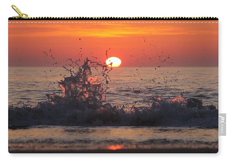 Nature Zip Pouch featuring the photograph Sunrise and Splashes by Robert Banach