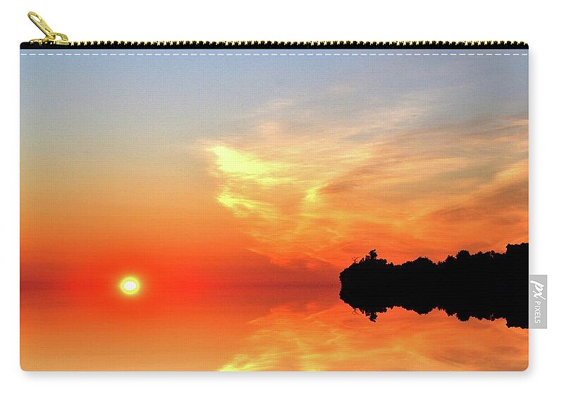 Abstract Zip Pouch featuring the digital art Sunrise At Big Bay Point Three by Lyle Crump