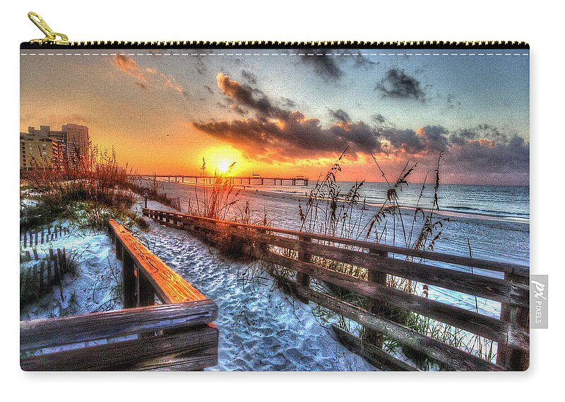 Alabama Photographer Zip Pouch featuring the digital art Sunrise at Cotton Bayou by Michael Thomas