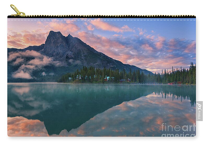 Canada Zip Pouch featuring the photograph Sunrise at Emerald Lake by Henk Meijer Photography