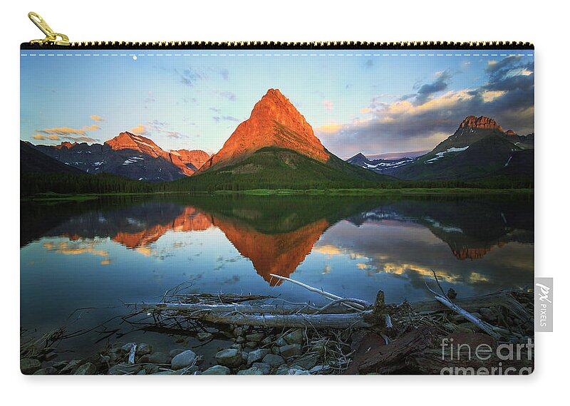 Tranquility Carry-all Pouch featuring the photograph Sunrise at Many Glaciers by Craig J Satterlee