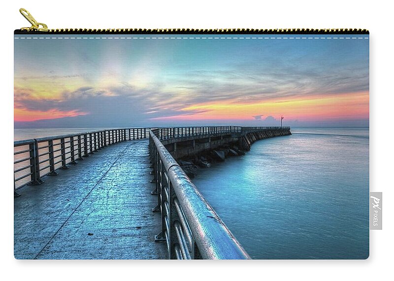 Sebastian Inlet Carry-all Pouch featuring the photograph Sunrise At Sebastian Inlet by Carol Montoya