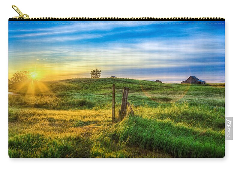 Natural Forms Zip Pouch featuring the photograph Sunrise at the Gate by Rikk Flohr