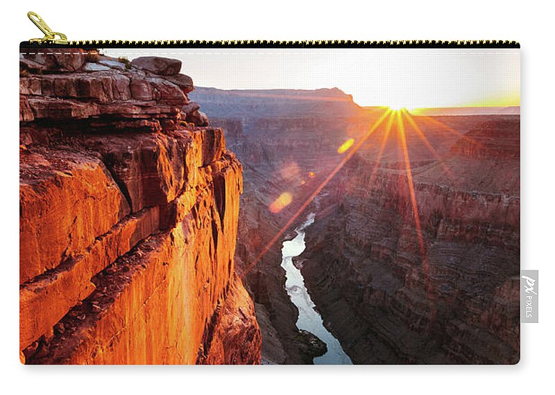 Grand Canyon Zip Pouch featuring the photograph Sunrise at Toroweap point, Grand Canyon, USA by Matteo Colombo