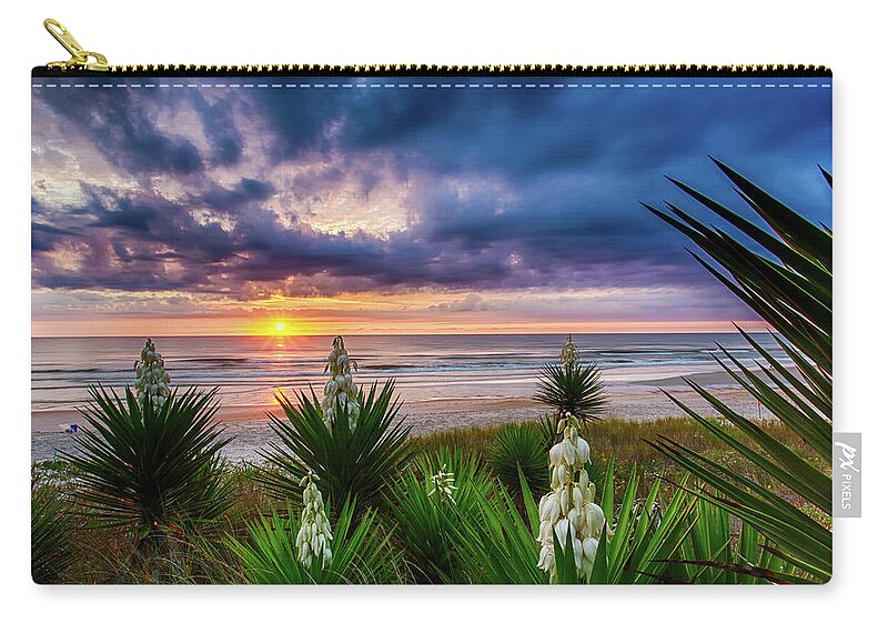 Sunrise Zip Pouch featuring the photograph Sunrise Blooms by Dillon Kalkhurst